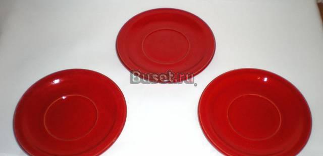 Красные тарелки Керамика 3 шт СССР Москва