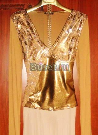 Топ золотистый Sassofone новый со стразами Москва
