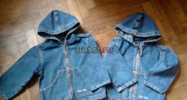 2 джинсовые курточки для близняшек унисекс р.26 Санкт-Петербург