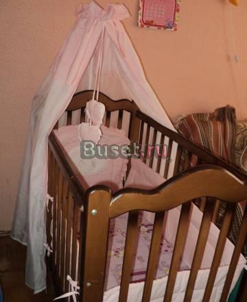 Детская кроватка с матрасиком и балдахином Щёлково