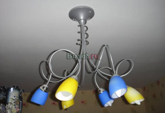 Потолочный светильник-люстра жёлто-синий Санкт-Петербург