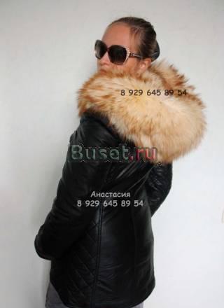 Новое кожаное зимнее пальто с шикарным мехом енота Москва
