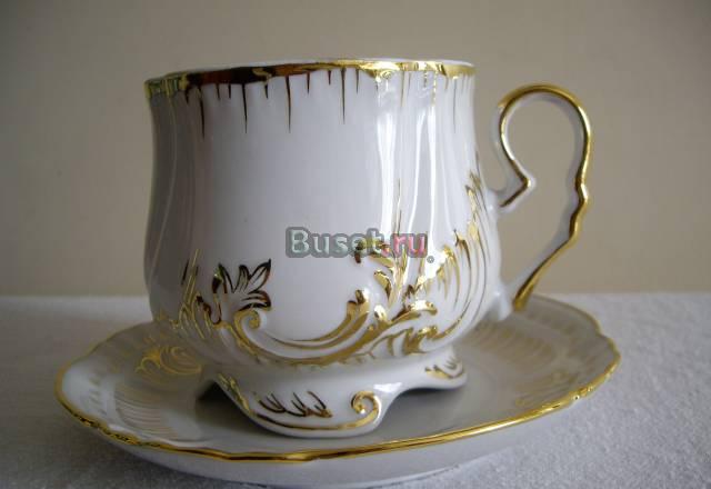 Чайная пара Кузнецовская,позолота,соврем.Вербилки Москва