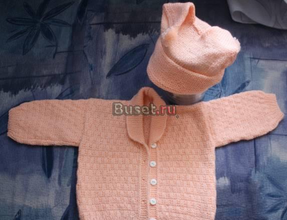 Новый комплект шапочка+кофта ручной вязки Москва