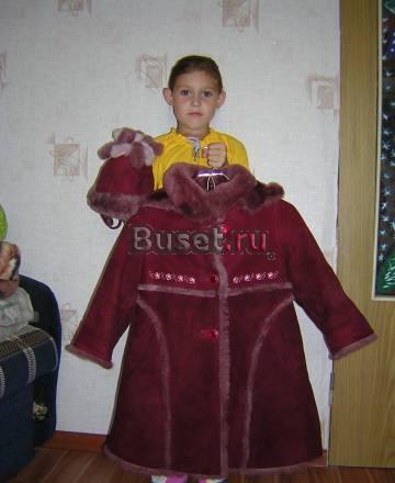 Дубленка + шапка для девочки (размер 98-104) Москва
