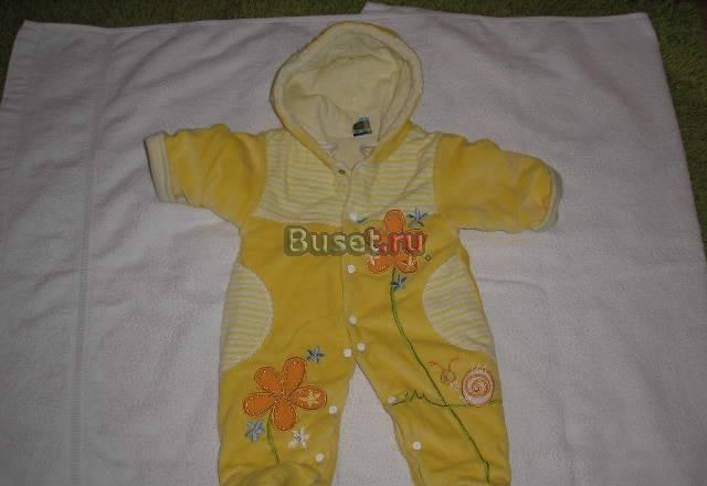 Для новорожденного утепленный велюровый комбинезон Москва