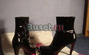Сапиоги женские Gray Mer кожа лак черный Москва