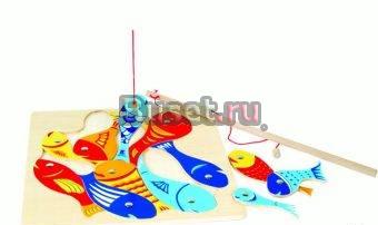 Магнитная рыбалка-пазлы с двумя удочками Москва