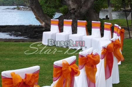 Оформление свадебного зала,аренда чехлов на стулья Москва