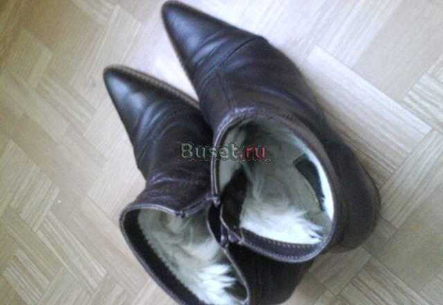 Зимние кожаные полусапожки с мехом Санкт-Петербург