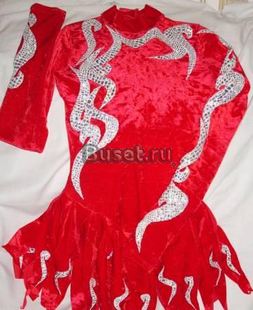 Костюм для фигурного катания дет. -  алый бархат Москва