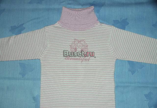 Полушерстяной свитер в бело-розовую полоску ф. JOY Москва