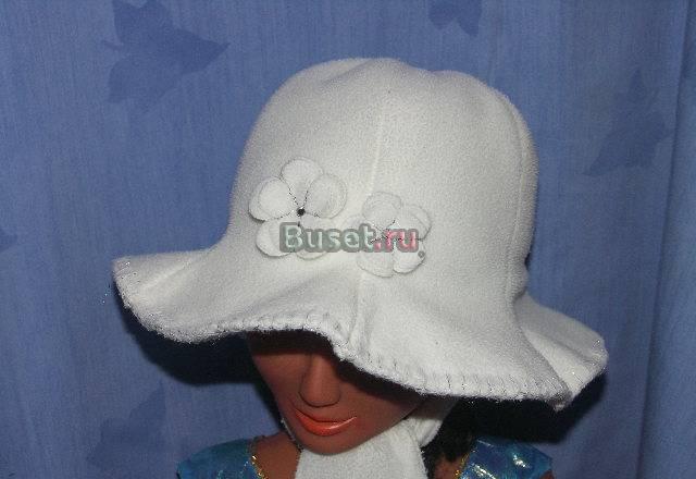 Шляпка двухслойная из флиса для девочки 2-3 лет Москва