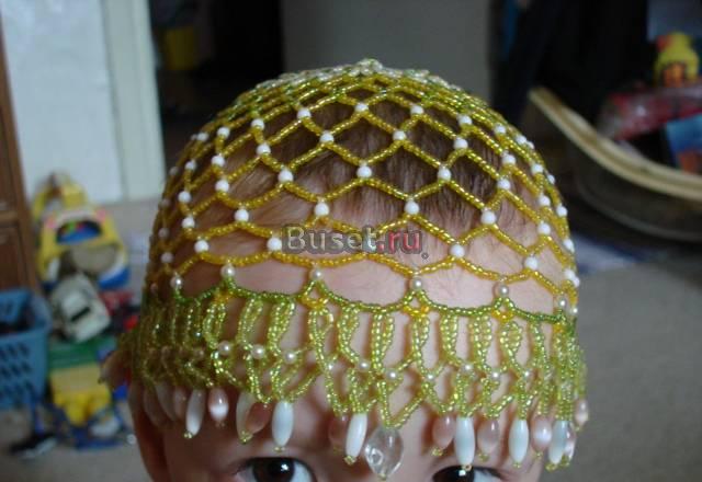 Шапочка-украшение для выступления, бисер Москва
