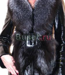 Дубленка новая из лаковой кожи с чернобуркой Москва