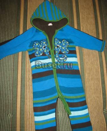 Комбинезон вязаный на флисовой подкладке, р.80 Москва