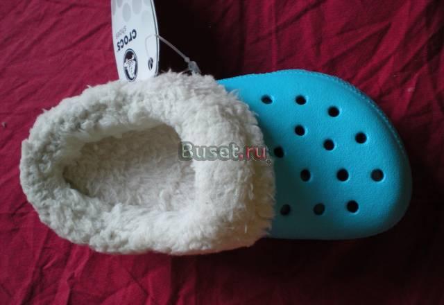 Новые кроксы с меховой вставкой р.24-25 Москва