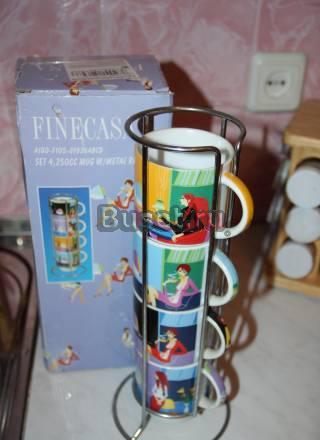 Новый набор кофейных чашек на подставке+молочник Москва