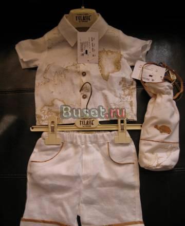 Льняной комплект.Рубашка,шорты,сумка.Италия 3мес Москва