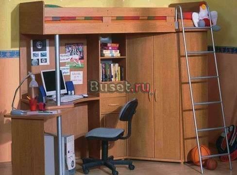 Кровать-чердак со встроенным шкафом Санкт-Петербург