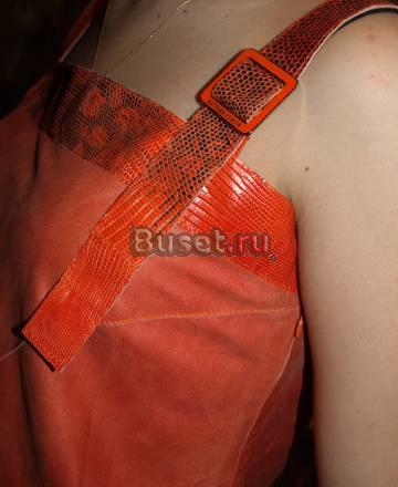 Оранжевый кожаный топ Bottega Veneta Москва