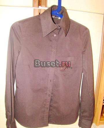 Рубашка шоколадного цвета со стразами Москва