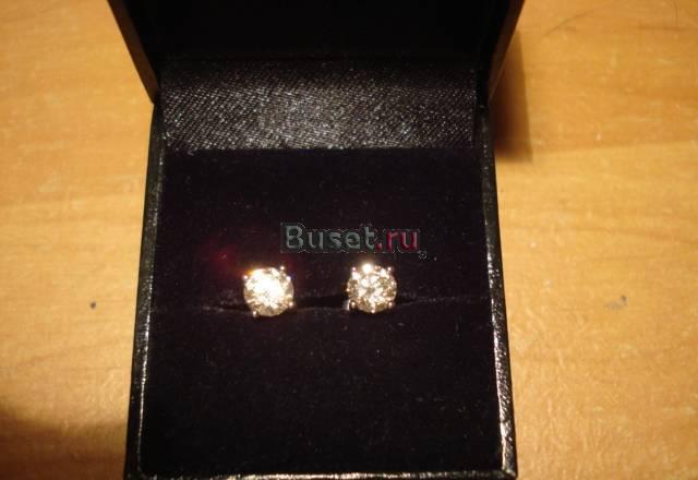 Серьги-пусеты с бриллиантами 1.58 карата Москва