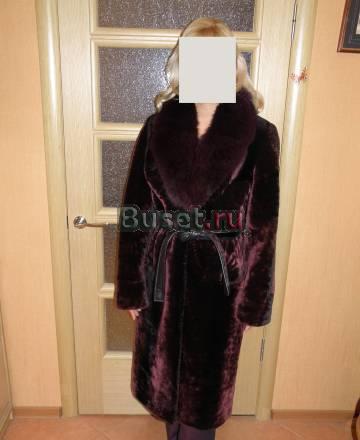 Мутоновая шуба с шикарным песцовым воротником Санкт-Петербург