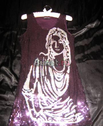 Платье-туника в пайетках с двух сторон Новое 46 Москва