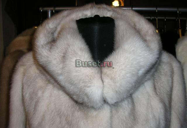 Шуба норковая сильвер с капюшоном Москва