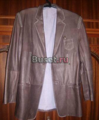 Мужская кожанная куртка-пиджак Москва