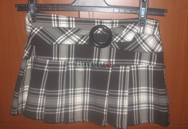 Юбка короткая в черно-белую клетку Москва