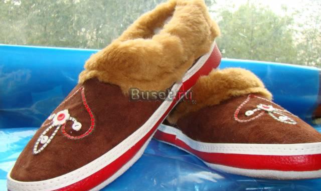 Национальные хорватские теплые замшевые тапочки Москва