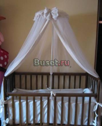 Детская кроватка-качалка + балдахин и бортики Москва