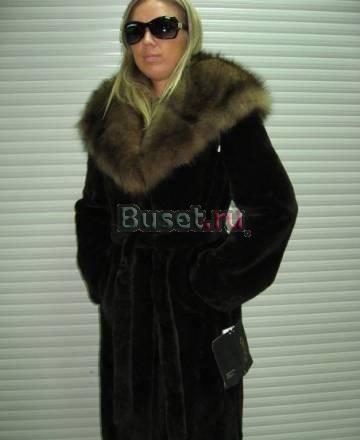 Шуба из стриженного бобра, воротник - соболь Санкт-Петербург