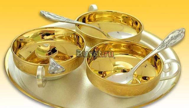Посеребреный кофейный набор - 3 персоны Москва