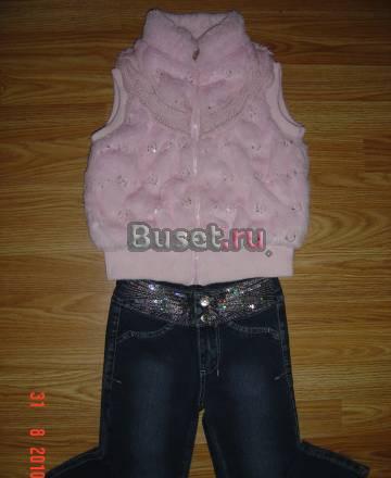 Новые джинсы+ меховая жилетка р. 110-116 Санкт-Петербург