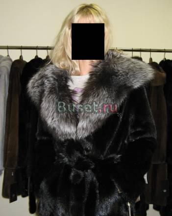 Новая норковая шуба с чернобуркой 75 см Москва