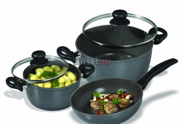 Набор посуды с каменным покрытием(5 предметов) Москва
