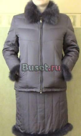 Комплект (куртка+юбка) на синтепоне,с песцом Москва