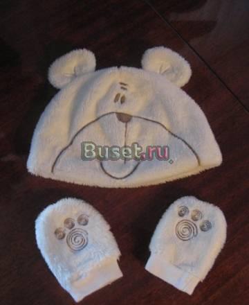 Шапочка "Мишка" и варежки "с медвежими лапками" Санкт-Петербург