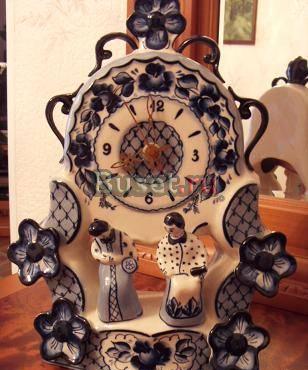 Гжель. Часы. Уникальные старинные каминные Москва