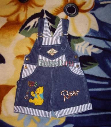 Джинсовый песочник, размер 80/86, 100 х/б Москва