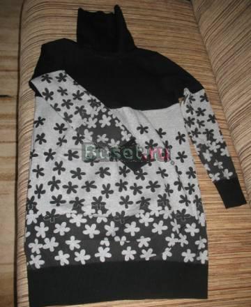 Платье-туника с длинным рукавом и воротником в отл Москва