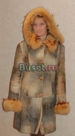 Дубленка женская (овчина с отделкой из лисы) Москва