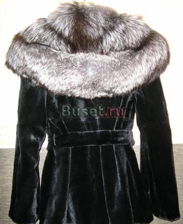 Шуба новая стриженный бобер капюшон чернобурка Москва