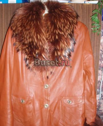 Зимняя куртка с подстежкой, натур. кожа, мех песец Москва