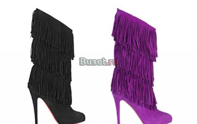 Замшевые сапожки - копия модели Christian Loubouti Москва