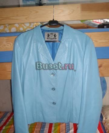 Кожаная куртка, цвет небесно-голубой Москва