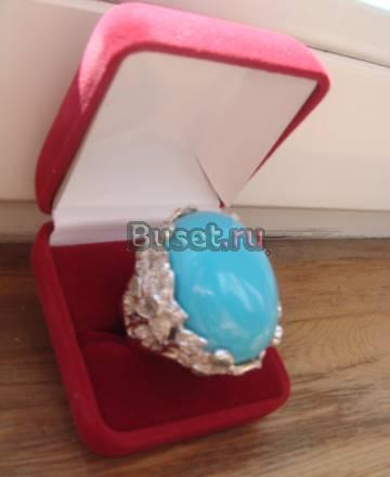 Кольцо серебро 925 пробы с бирюзой и сваровски Санкт-Петербург